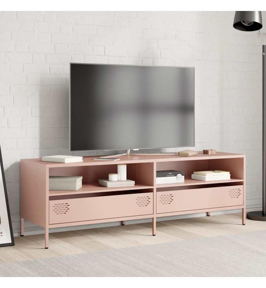 TV-Schrank Rosa 135x39x43,5 cm Kaltgewalzter Stahl