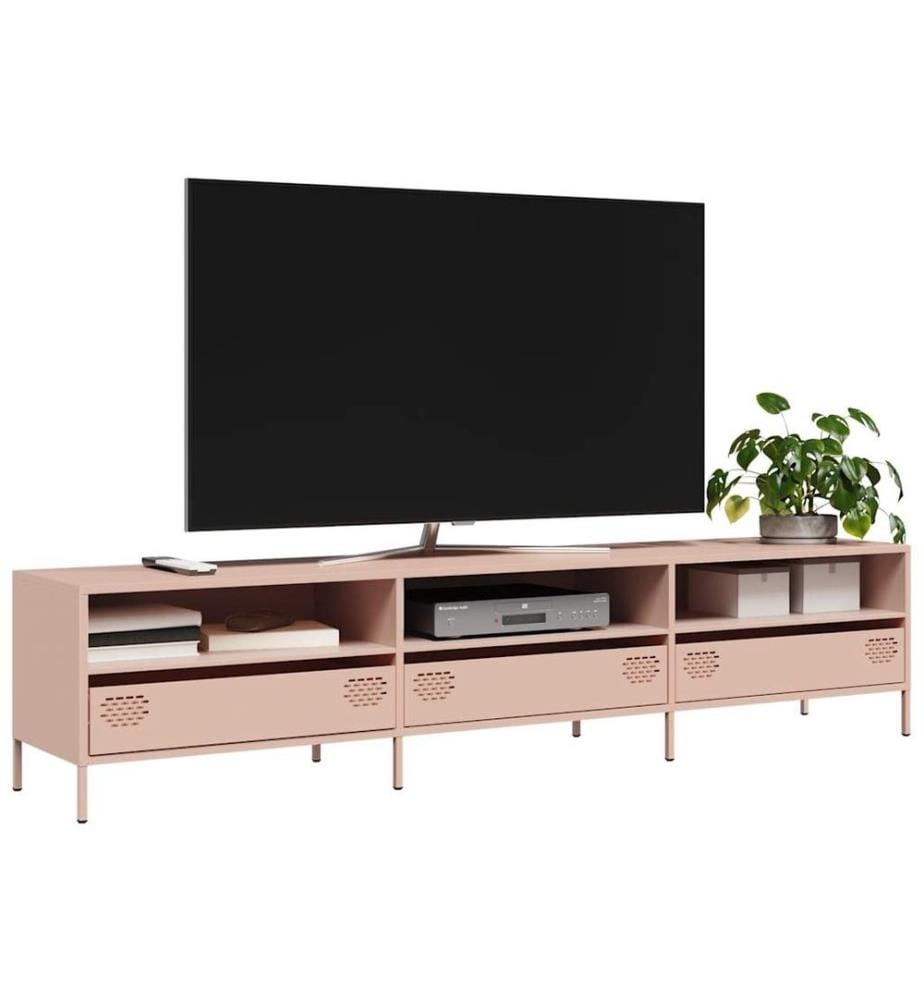 TV-Schrank Rosa 202x39x43,5 cm Kaltgewalzter Stahl