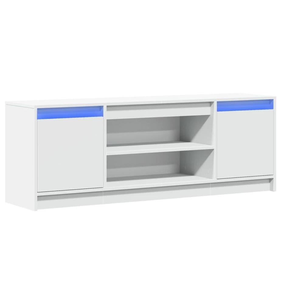 Meuble TV avec LED blanc 139,5x34x50 cm bois d'ingénierie