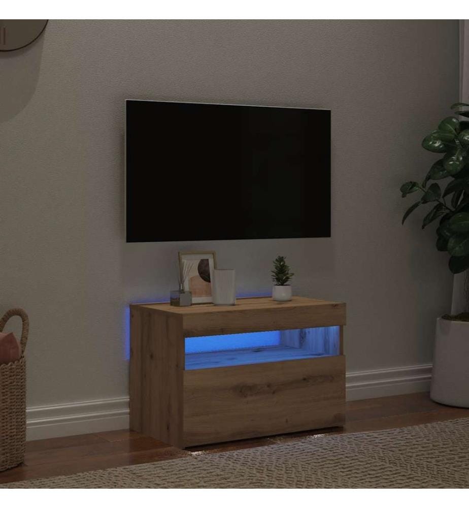 TV-Schrank mit LED-Leuchten Artisan-Eiche 60x35x40 cm
