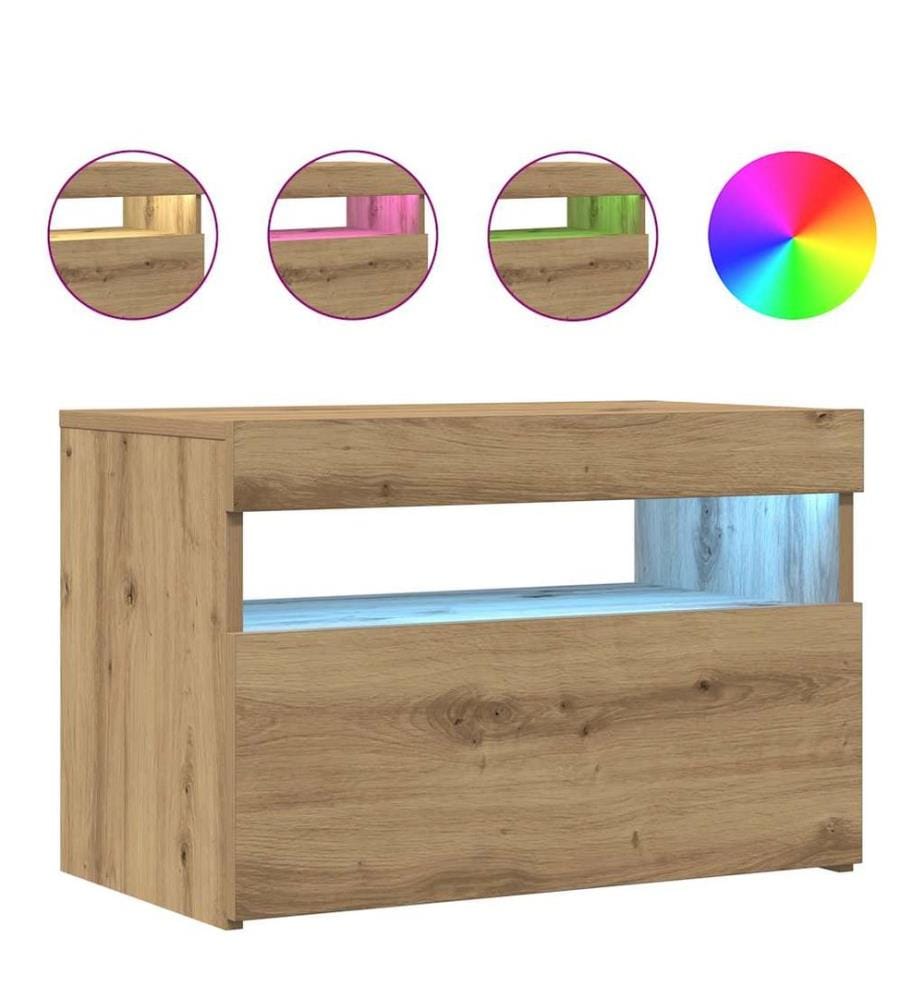 TV-Schrank mit LED-Leuchten Artisan-Eiche 60x35x40 cm