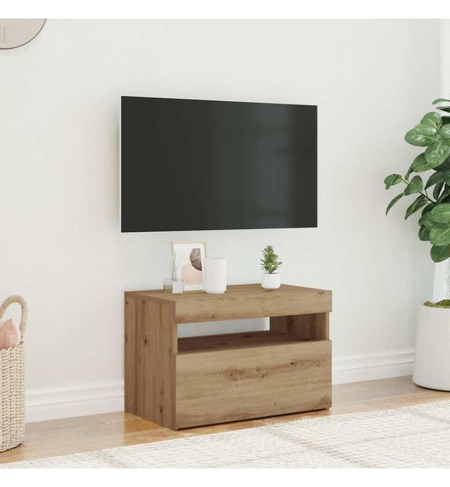 TV-Schrank mit LED-Leuchten Artisan-Eiche 60x35x40 cm