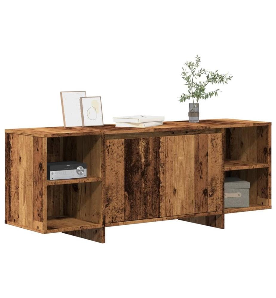 Meuble TV vieux bois 130x35x50 cm bois d'ingénierie
