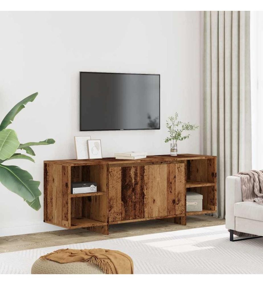 Meuble TV vieux bois 130x35x50 cm bois d'ingénierie