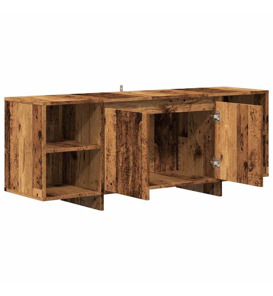 Meuble TV vieux bois 130x35x50 cm bois d'ingénierie