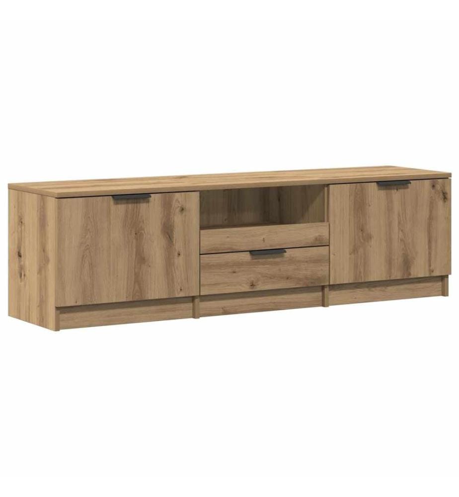 Meuble TV Chêne Artisan 140x35x40 cm Bois d'ingénierie