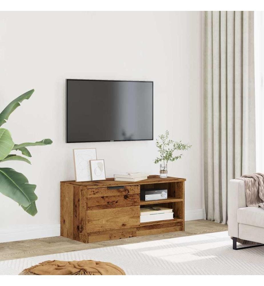 Meuble TV vieux bois 80x35x36,5 cm bois d'ingénierie
