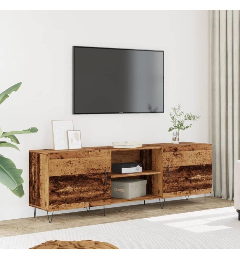 Meuble TV vieux bois 150x30x50 cm bois d'ingénierie