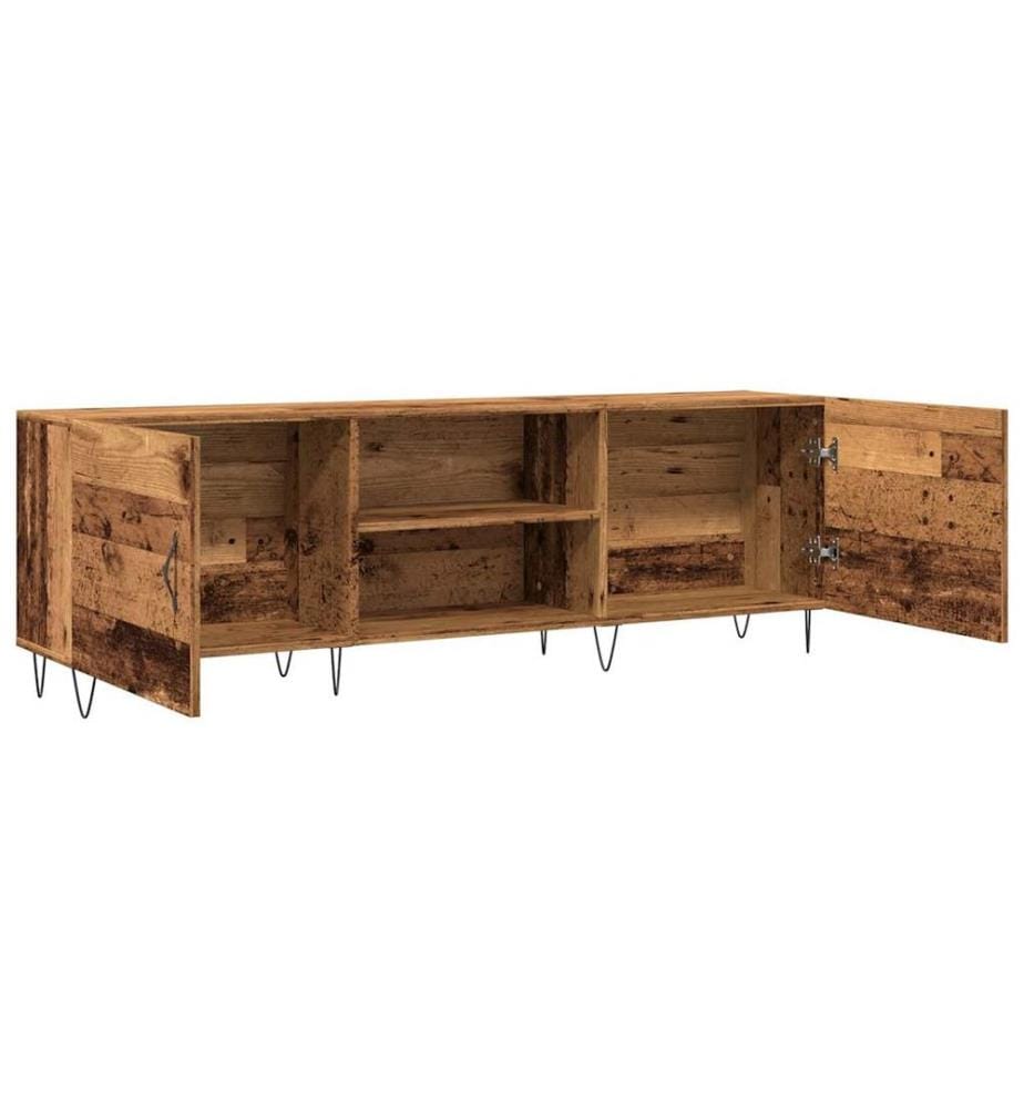 Meuble TV vieux bois 150x30x50 cm bois d'ingénierie