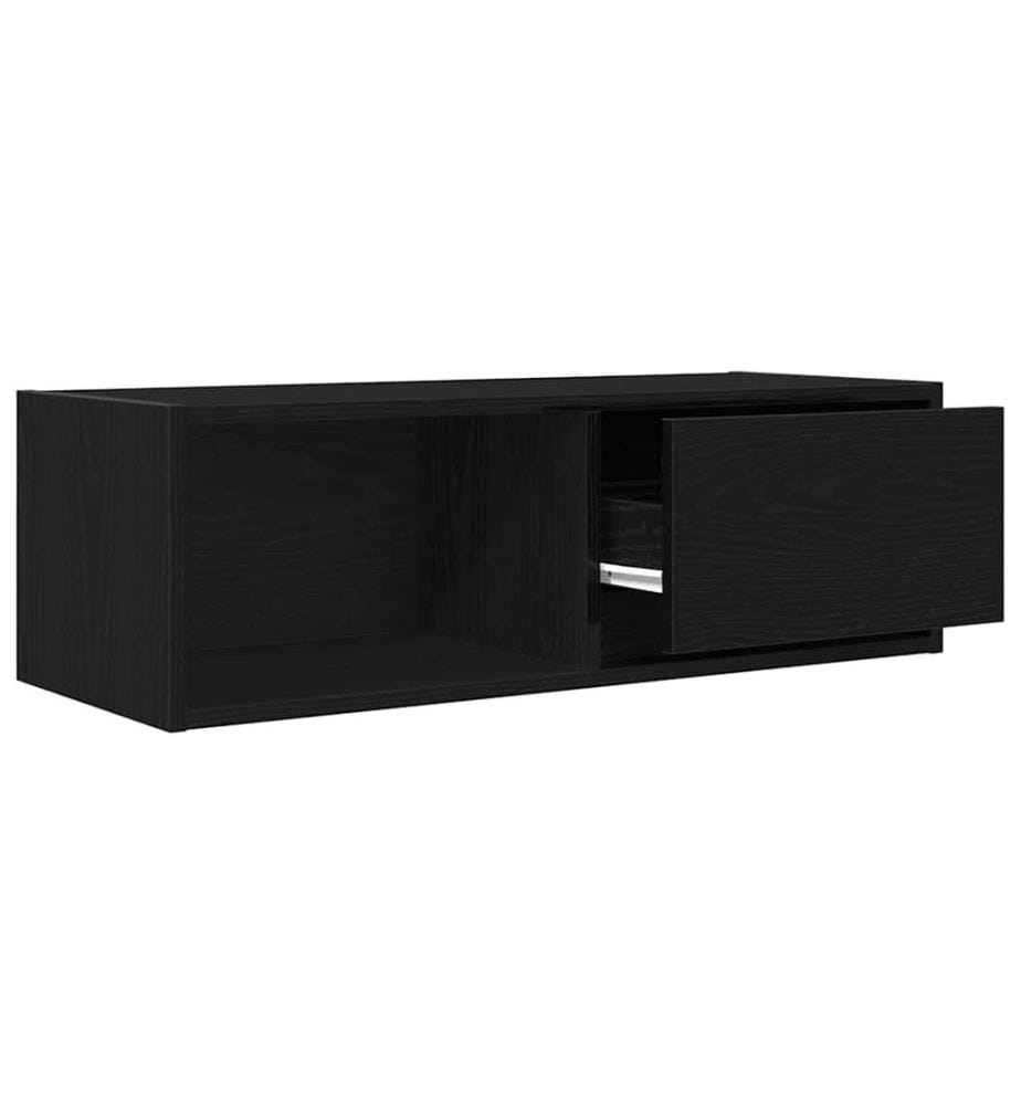 TV-Schrank Schwarz Eichen-Optik 80x31x25,5 cm Holzwerkstoff
