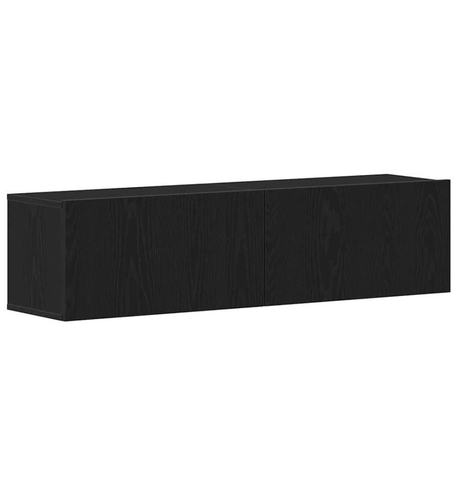 Meuble TV chêne noir 120x30x30,5 cm bois d'ingénierie
