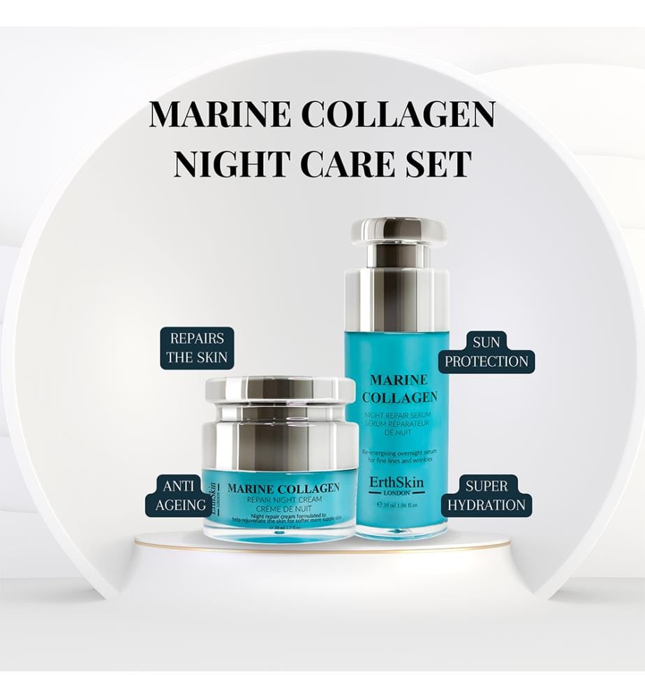 Crème de nuit au collagène marin 50 ml + Sérum réparateur de nuit au collagène marin 30 ml
