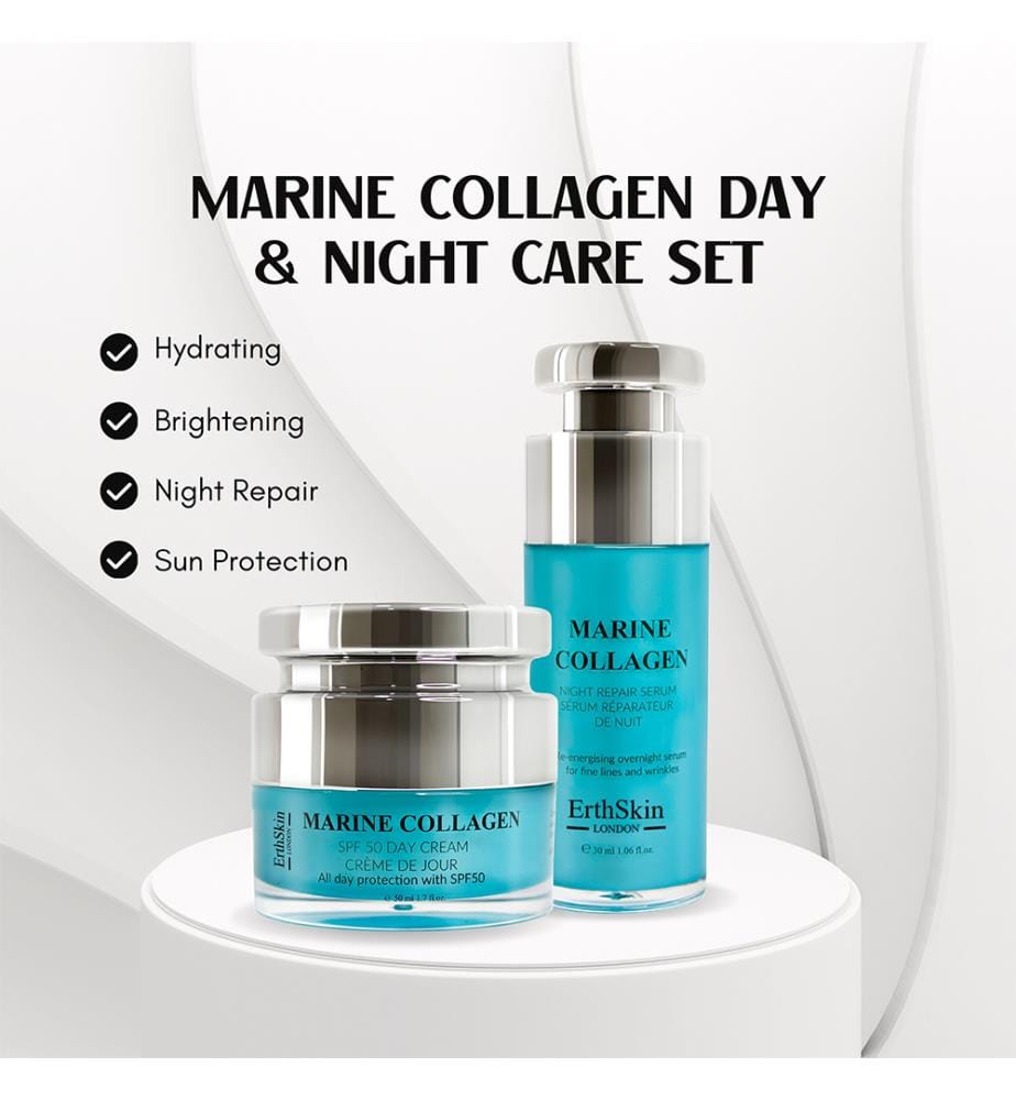 Marine Collagen SPF50 Day Cream 50 ml + Marine Collagen Night Repair Serum 30 ml