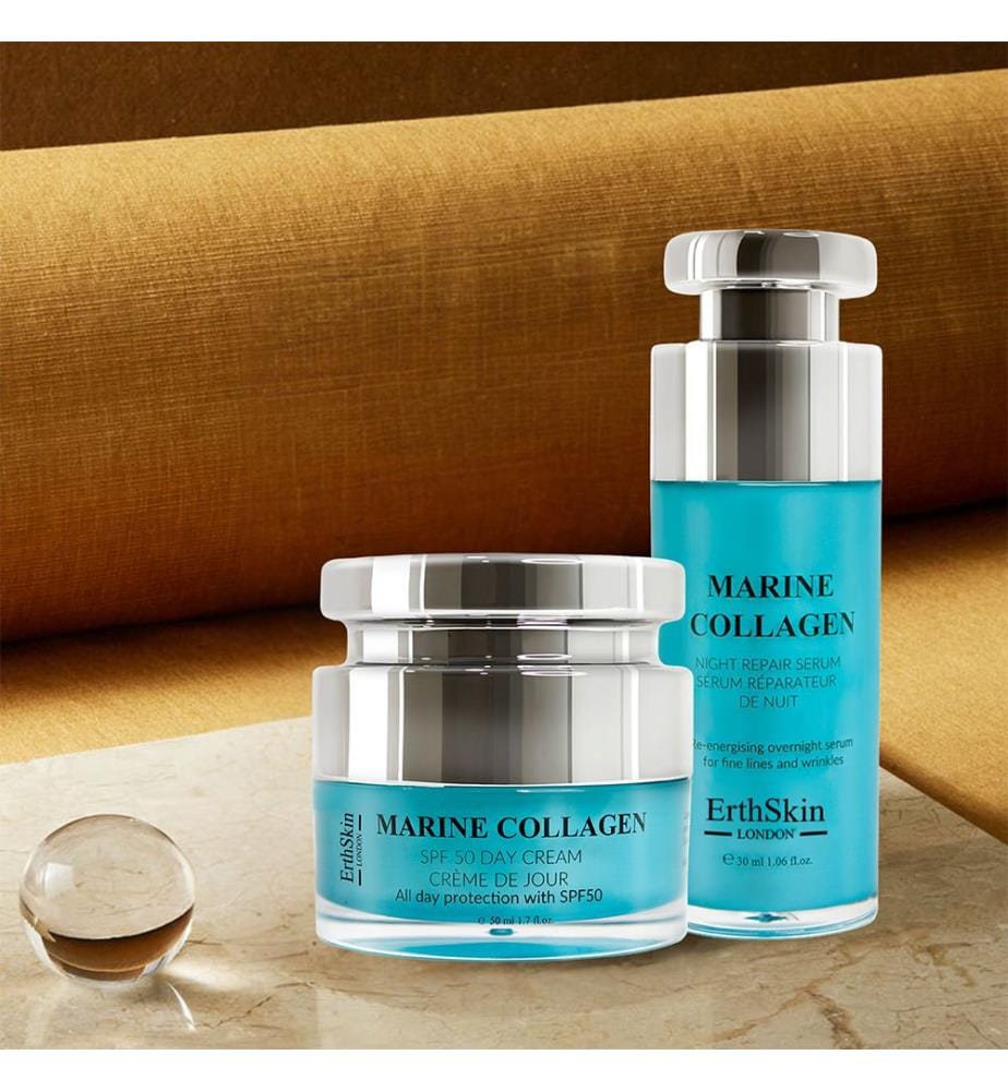 Marine Collagen SPF50 Day Cream 50 ml + Marine Collagen Night Repair Serum 30 ml