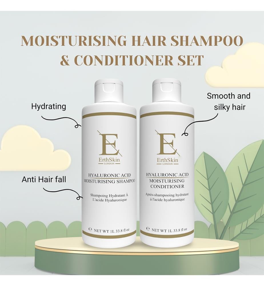 Shampooing hydratant à l'acide hyaluronique 1L + Après-shampooing hydratant à l'acide hyaluronique 1L