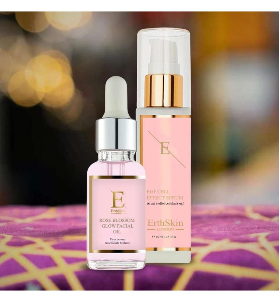 EGF Cell Effect Serum - 60 ml + Rose Blossom Glow Facial Oil - 30 ml