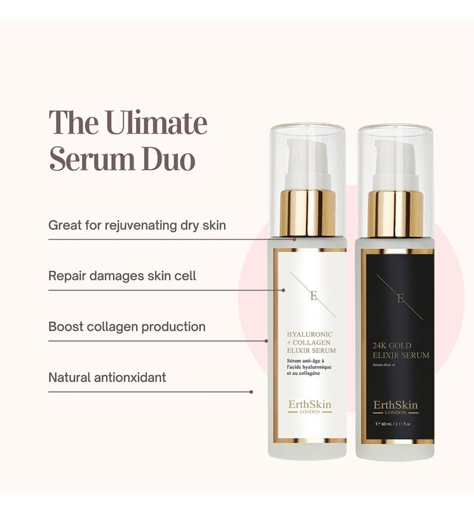 Anti-Wrinkle Elixir Serum 24k Gold 60 ml + Hyaluronic Acid & Collagen Serum 60 ml