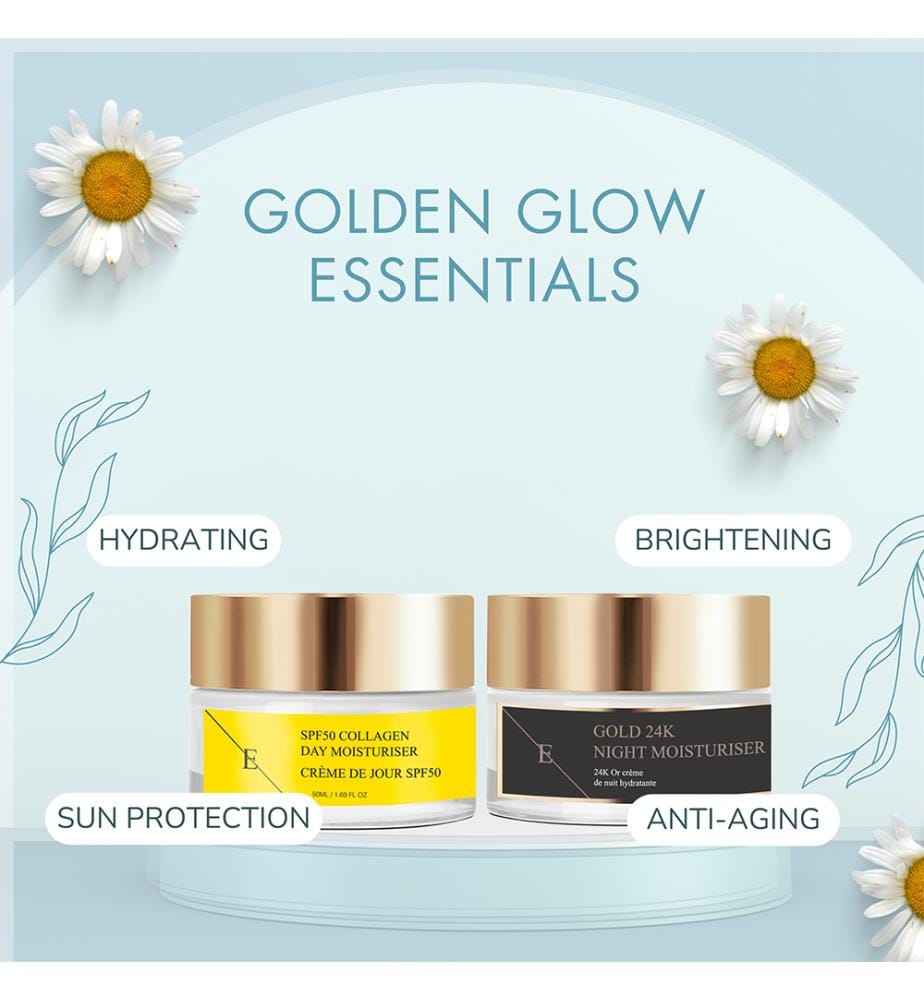 SPF50 Collagen Day Cream 50 ml + Anti-Wrinkle Night Moisturiser 24k Gold 50 ml