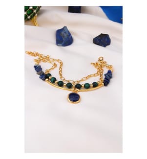 Armbänder aus Lapislazuli und Malachit – Grün und Dunkelblau 