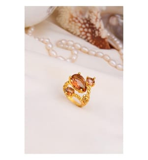 Verstellbarer Ring aus Zultanit - Braun