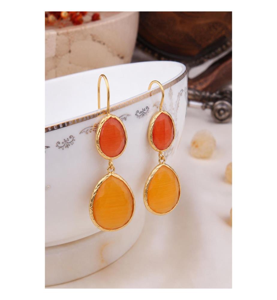 Orecchini Cat Eyes - Giallo e arancione