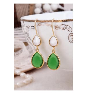 Orecchini Pearl & White - Verde e bianco