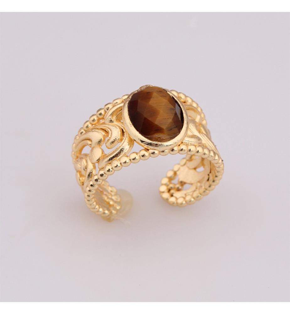 Tiger-Augen-Ring – Braun