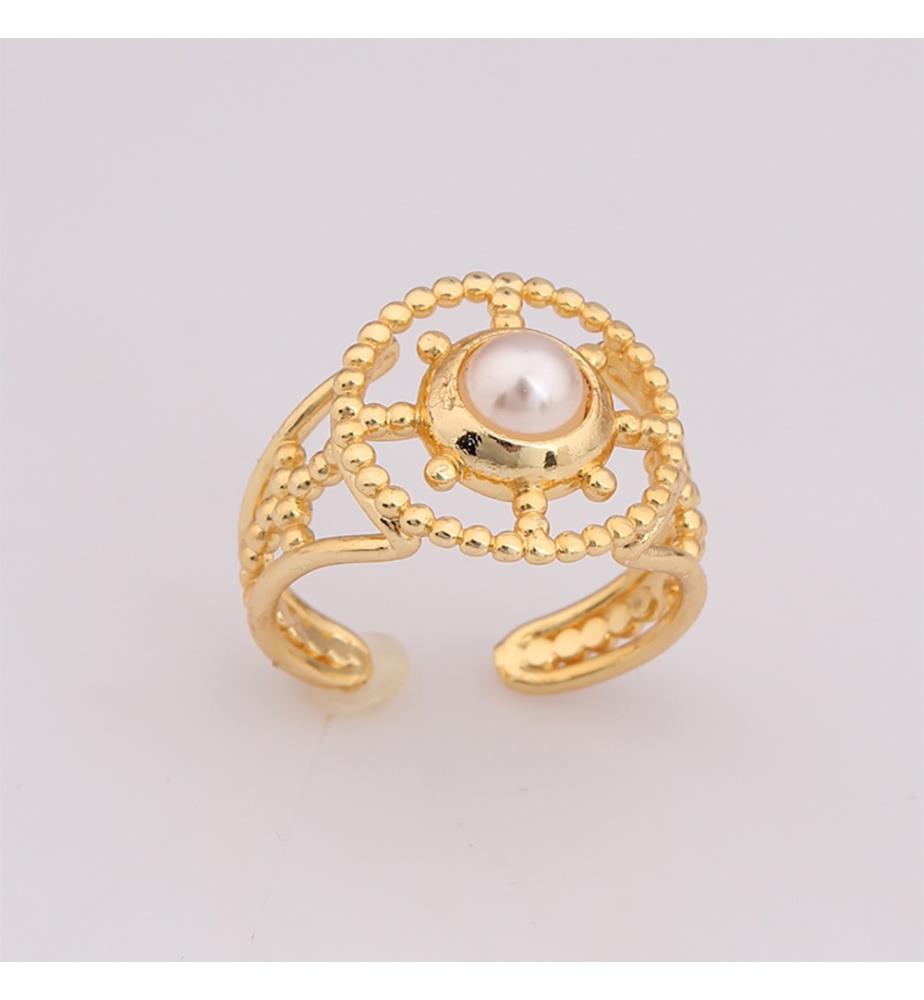 Ring mit Kunstperlen – Weiss