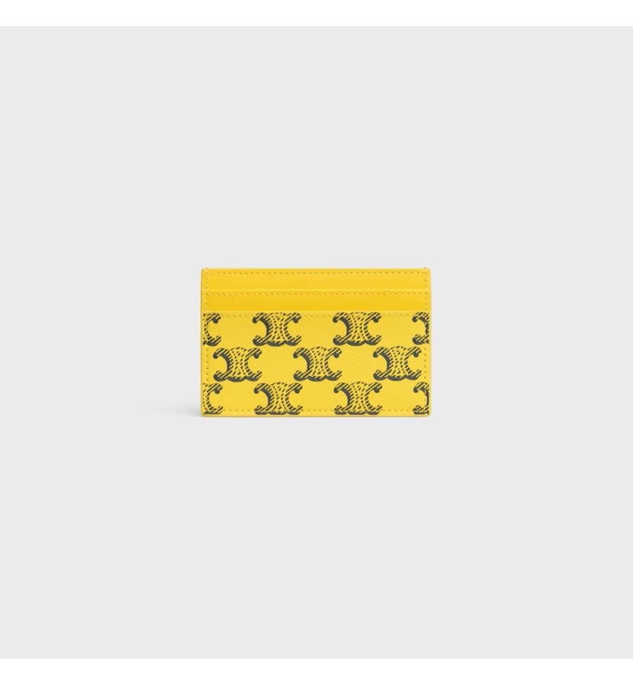 Kartenetui aus Triomphe Canvas und Kalbsleder - Ultra Yellow