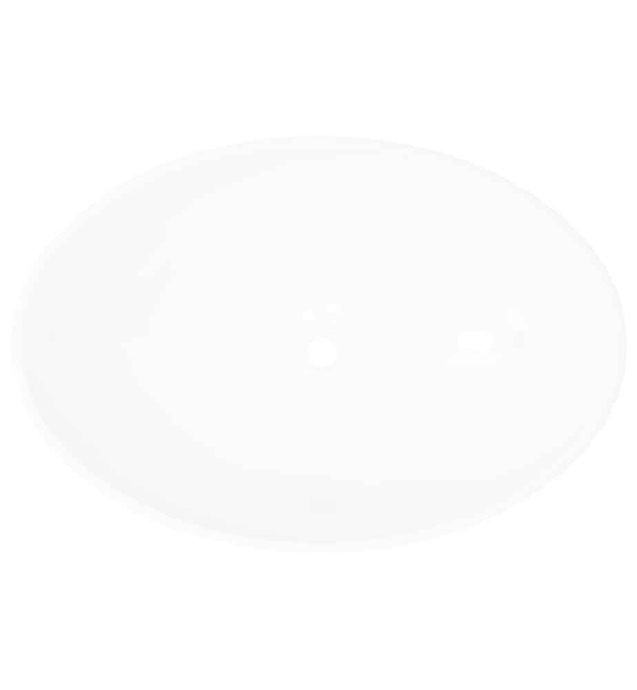 Luxus Keramik Waschbecken Oval Weiss 40 x 33 cm