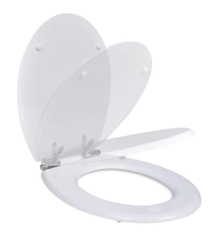 Toilettensitz MDF Deckel mit Absenkautomatik Design Weiss