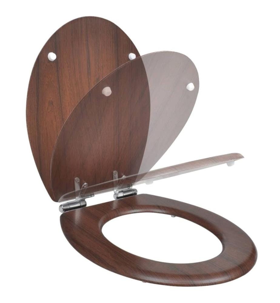 Toilettensitz MDF Deckel mit Absenkautomatik Design Braun