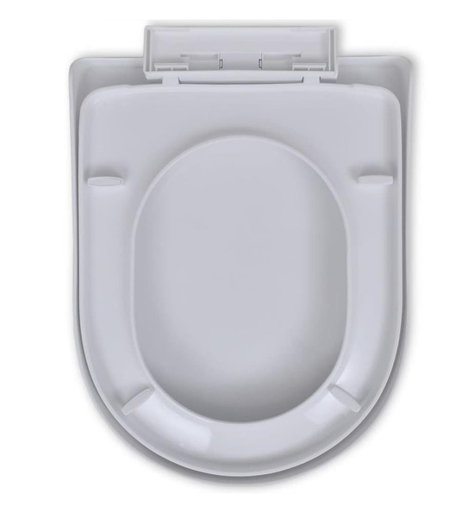 Toilettensitz mit Absenkautomatik Weiss Quadratisch