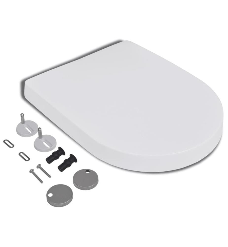 Toilettensitz mit Absenkautomatik und Quick-Release Weiss Eckig