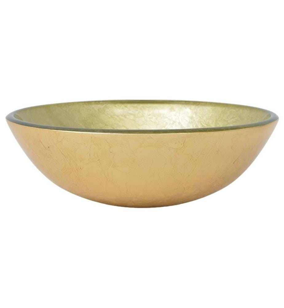 Waschbecken Hartglas 42 cm Gold