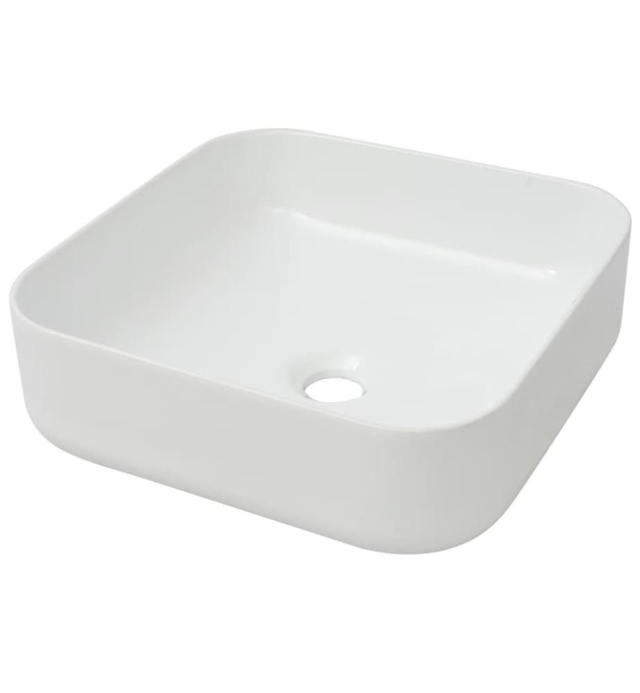 Waschbecken Quadratisch Keramik Weiss 39x39x13,5 cm