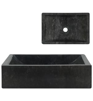 Lavabo 45x30x12 cm marbre noir brillant