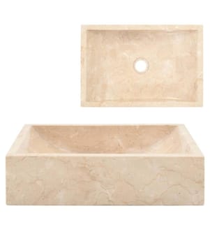 Waschbecken 45x30x12 cm Marmor Hochglanz-Creme
