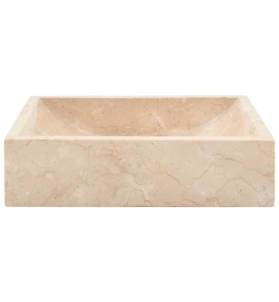 Waschbecken 45x30x12 cm Marmor Hochglanz-Creme