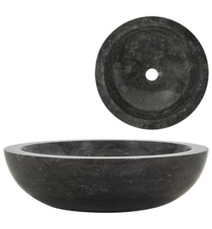 Waschbecken 40x12 cm Marmor Schwarz