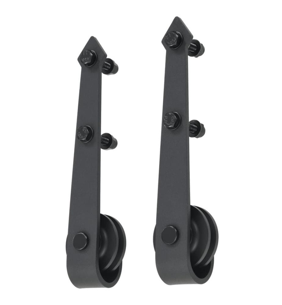 Schiebetür-Beschlagsatz 183 cm Stahl Schwarz