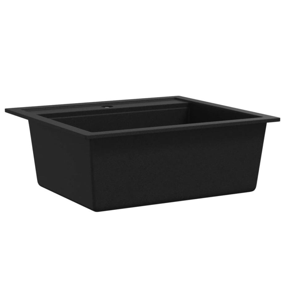 Granitspüle Einzelbecken Schwarz