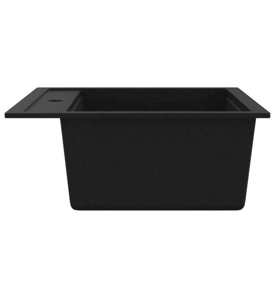 Granitspüle Einzelbecken Schwarz