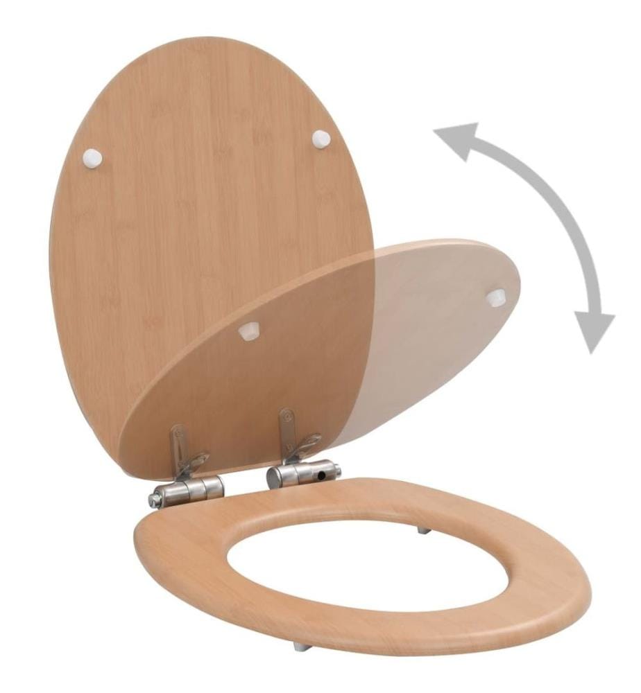 Toilettensitz mit Soft-Close-Deckel MDF Bambus-Design