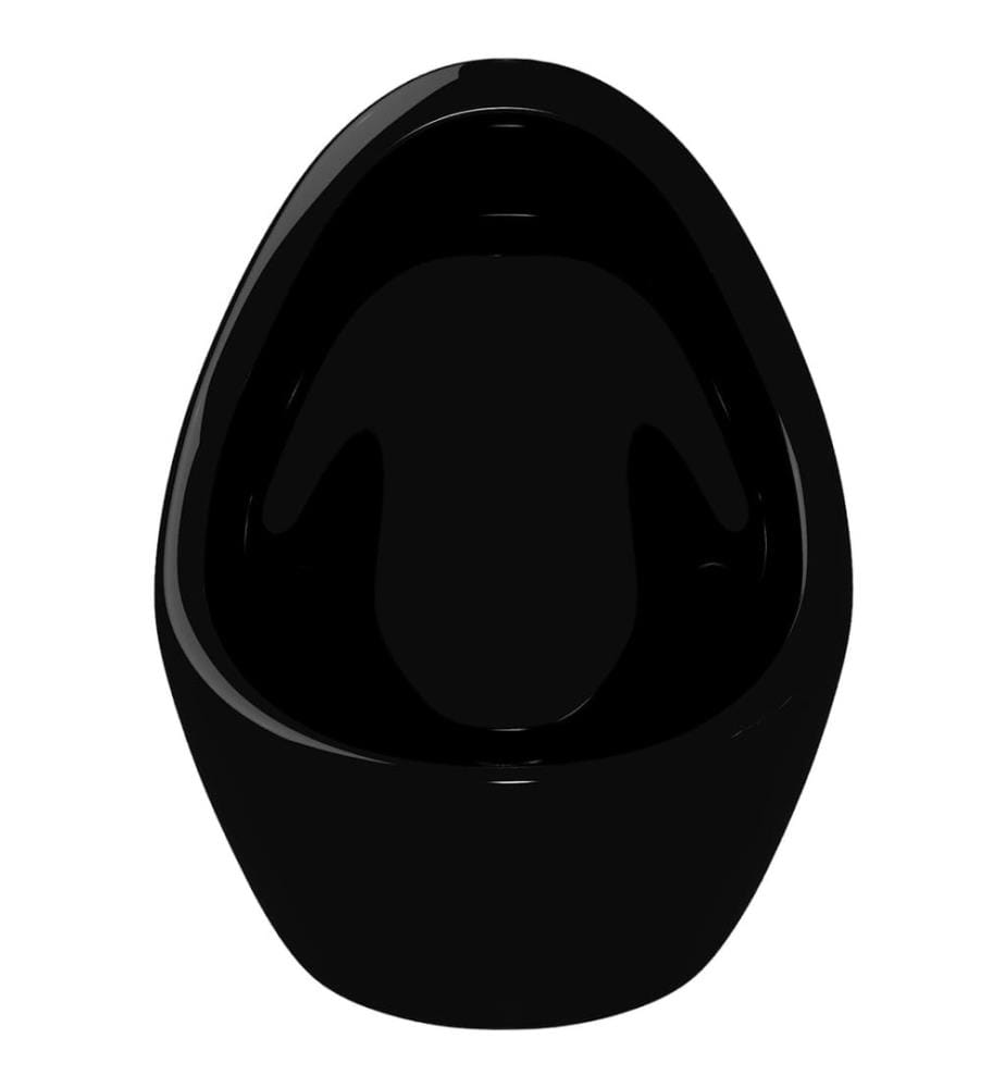 Wandurinal mit Spülventil Keramik Schwarz
