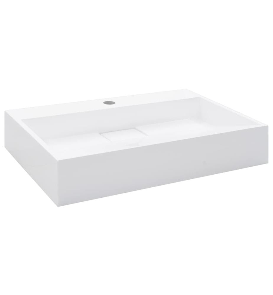 Waschbecken 60 x 38 x 11 cm Mineralguss/Marmorguss Weiss