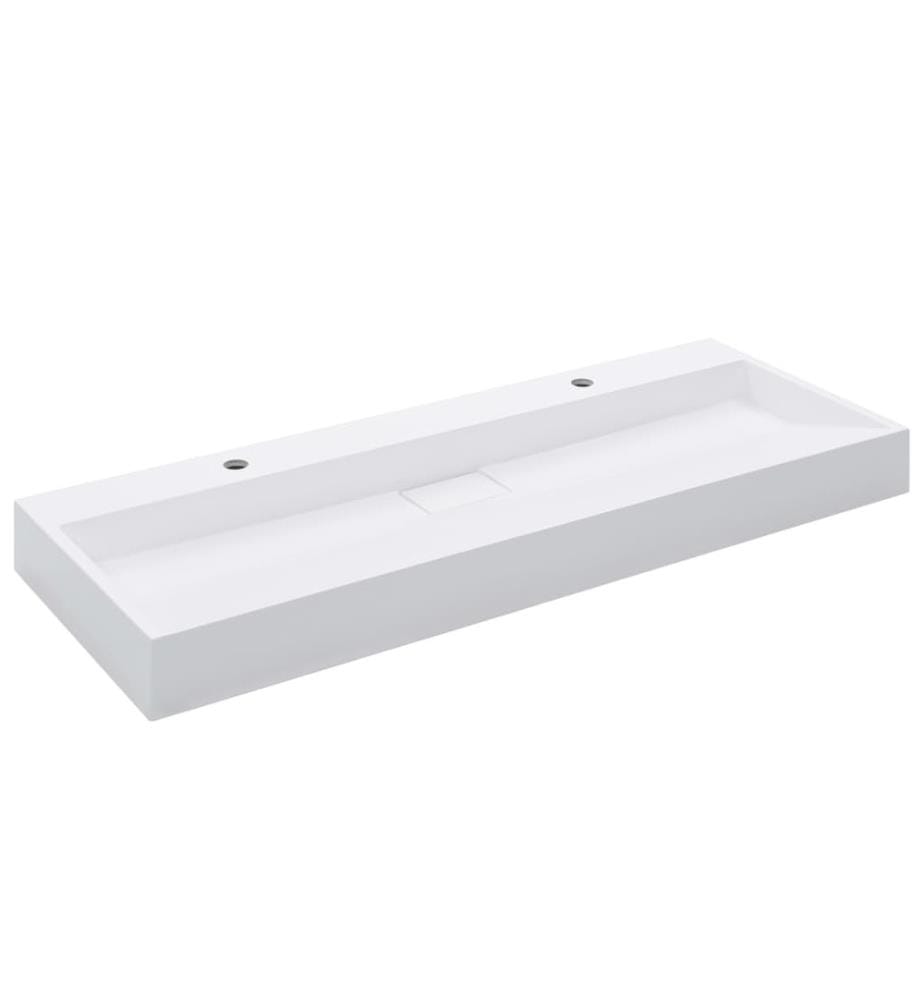 Waschbecken 120 x 46 x 11 cm Mineralguss/Marmorguss Weiss