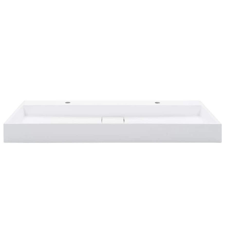 Waschbecken 120 x 46 x 11 cm Mineralguss/Marmorguss Weiss