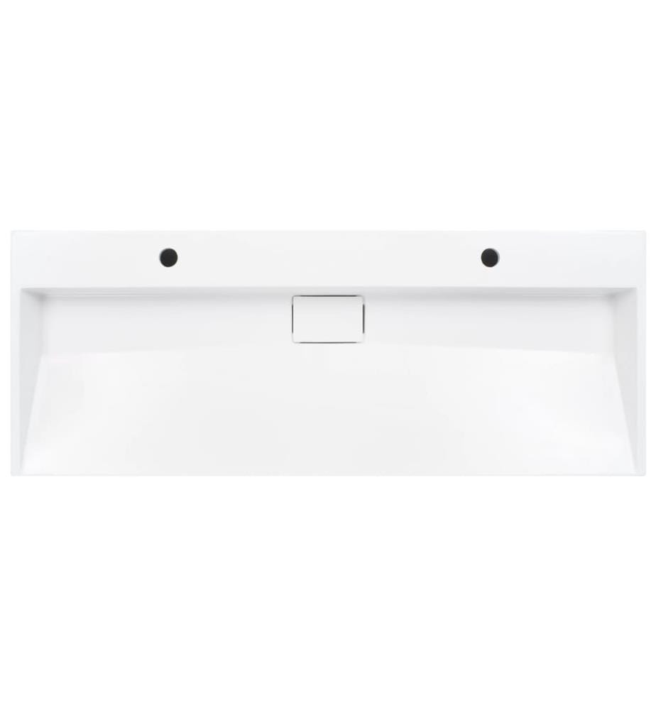 Waschbecken 120 x 46 x 11 cm Mineralguss/Marmorguss Weiss