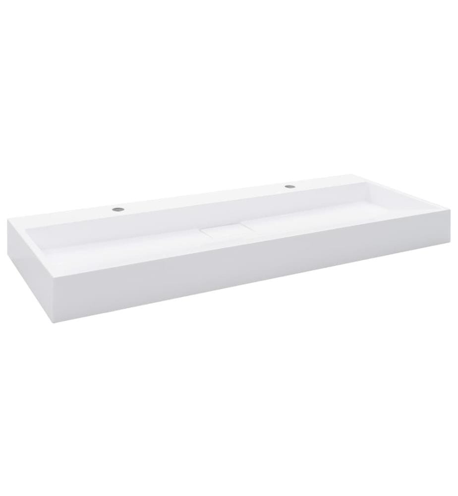 Waschbecken 120 x 46 x 11 cm Mineralguss/Marmorguss Weiss